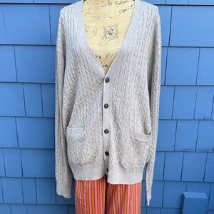 Kallspin Men's Classic Beige Cardigan Sweater XL unisex light NWOT